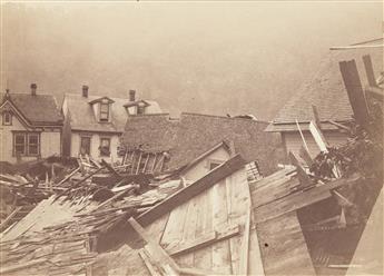 (NATURAL DISASTERS--W.S. BELL) A selection of 12 photographs documenting the catastrophic Johnstown Flood, Pennsylvania.